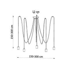 Żyrandol EDISON 5 czarny