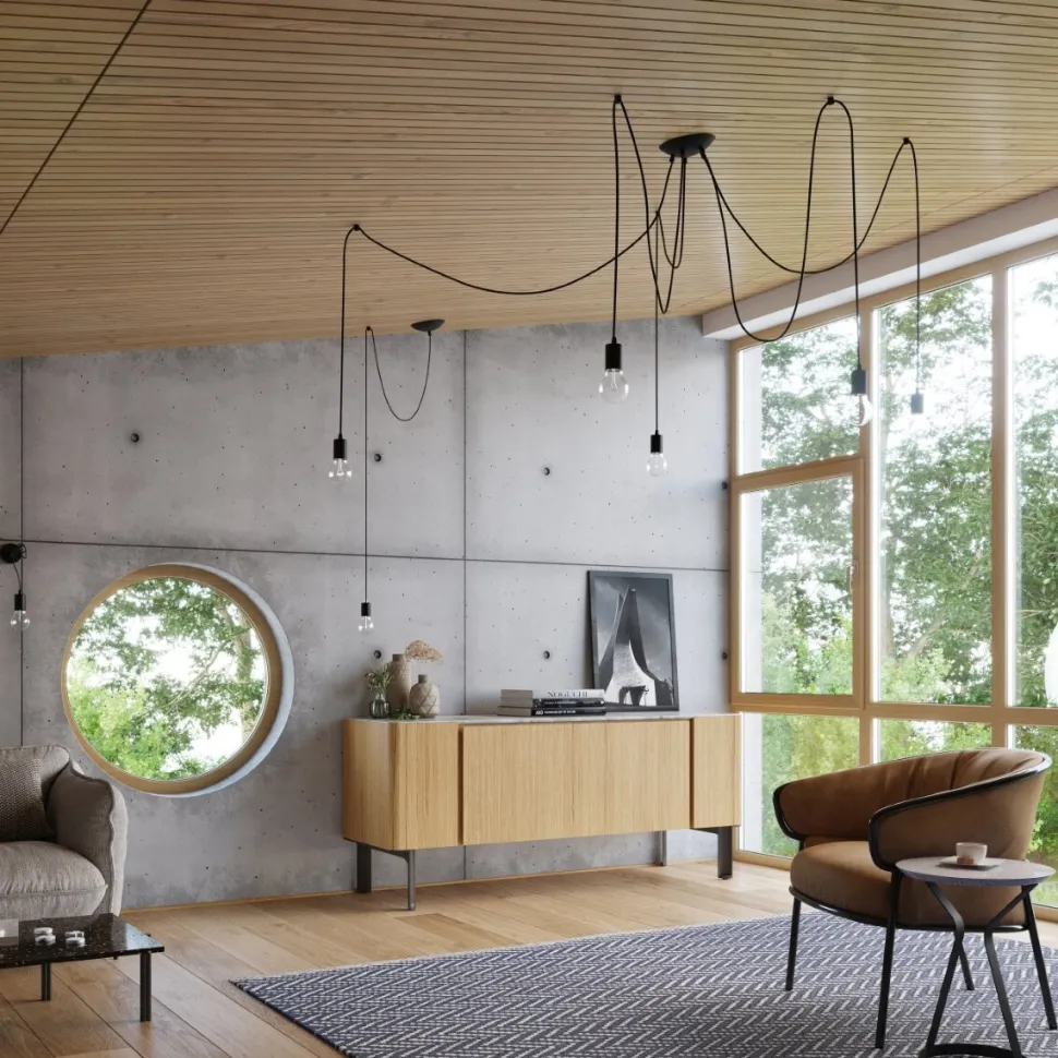 Żyrandol EDISON 5 czarny