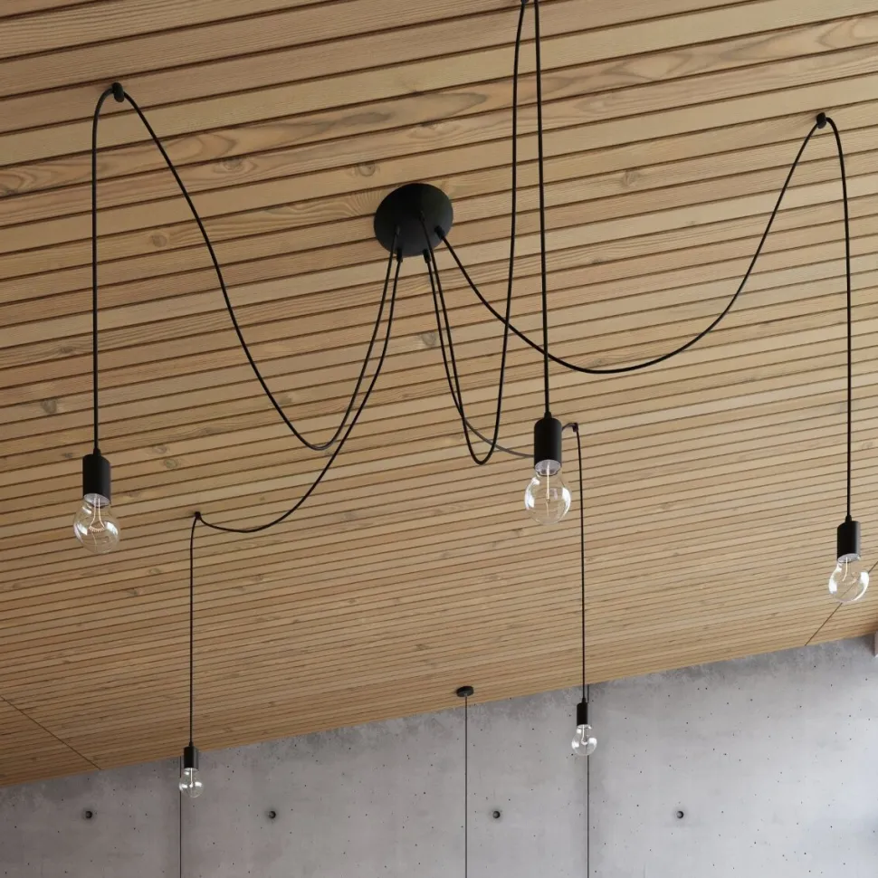 Żyrandol EDISON 5 czarny