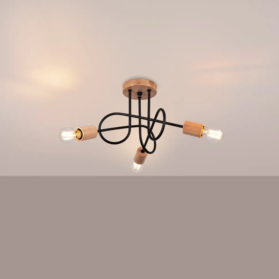 Żyrandol EMBER 3 czarny