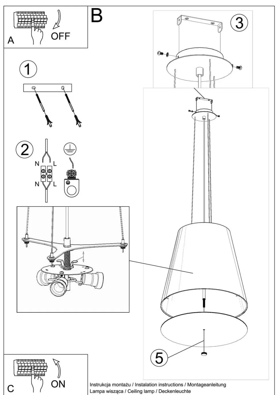 Żyrandol GENEVE 50 biały
