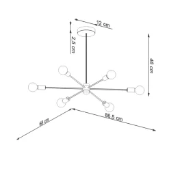 Żyrandol LANGO 6 czarny