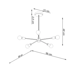Żyrandol LANGO 5 czarny