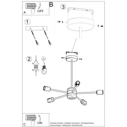 Żyrandol LANGO 5 czarny