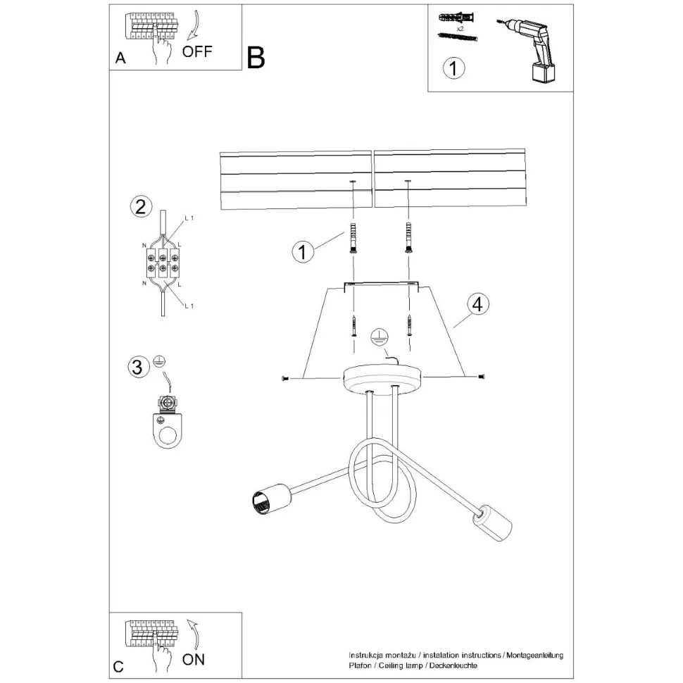 Żyrandol LOOP 2 biały
