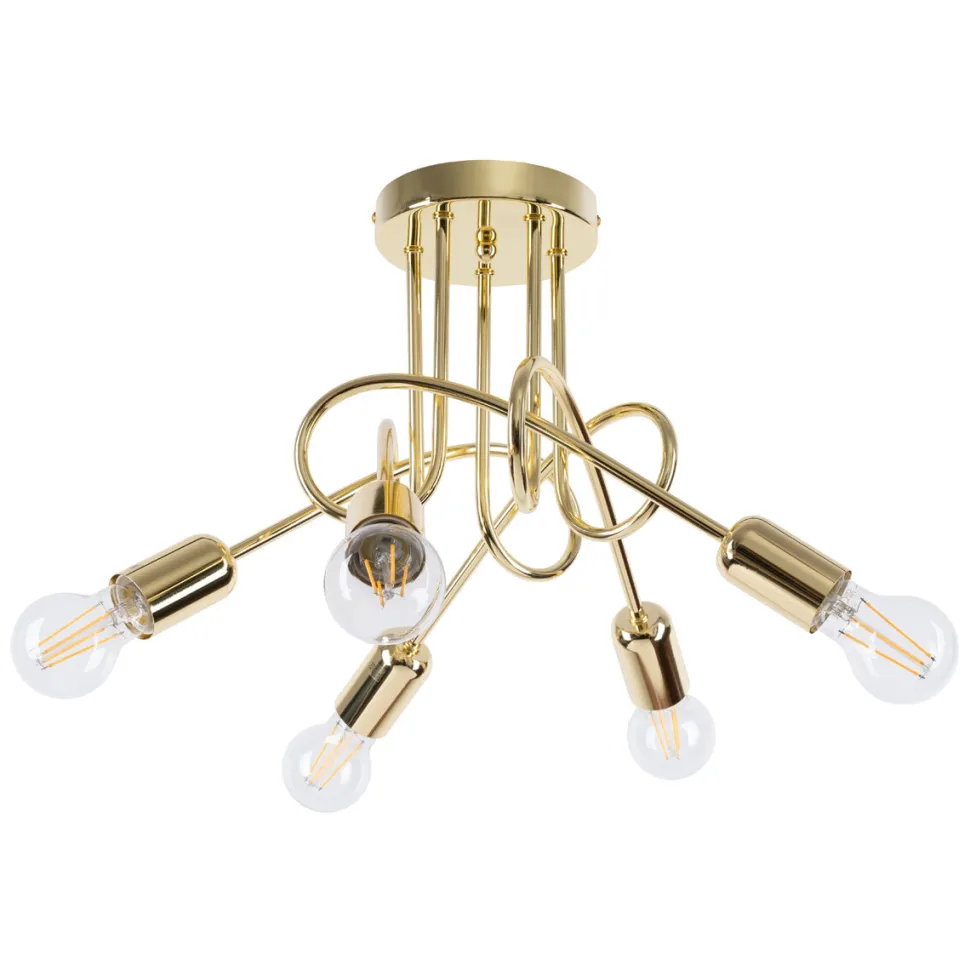 Żyrandol LOOP 5 złoty połysk
