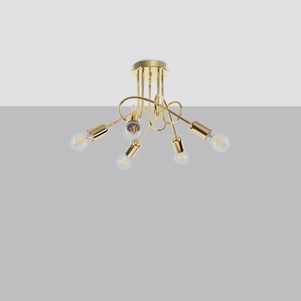 Żyrandol LOOP 5 złoty połysk