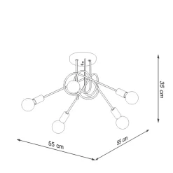 Żyrandol LOOP 5 złoty połysk