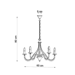 Żyrandol MINERWA 5 biały