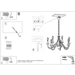 Żyrandol MINERWA 7 biały
