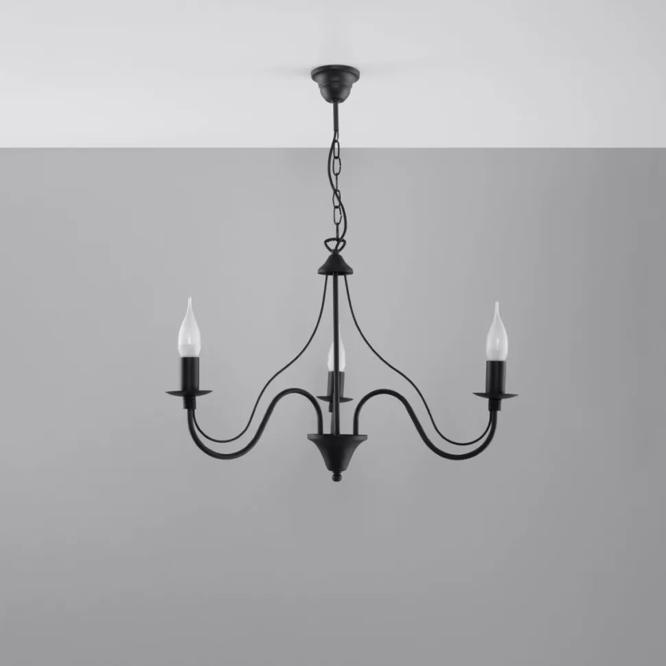 Żyrandol MINERWA 3 czarny