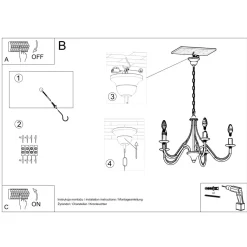 Żyrandol MINERWA 7 czarny