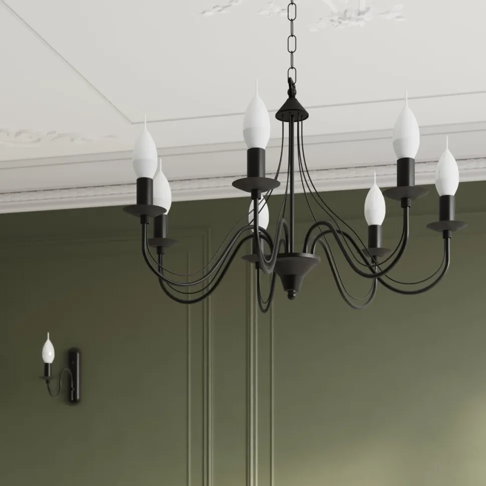 Żyrandol MINERWA 7 czarny