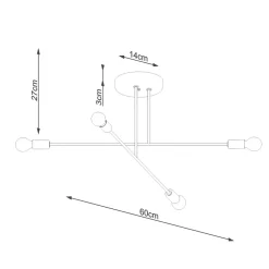 Żyrandol NORAH 4 czarny