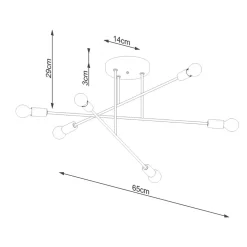 Żyrandol NORAH 6R czarny