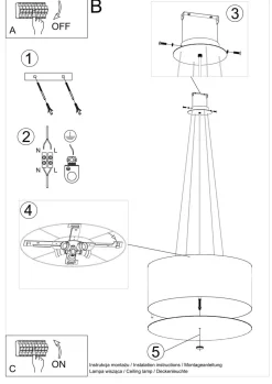 Żyrandol OTTO 60 czarny