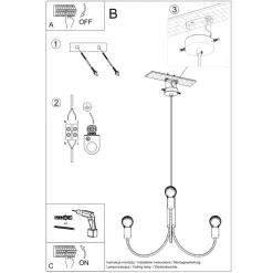 Żyrandol PICCOLO 5 czarny