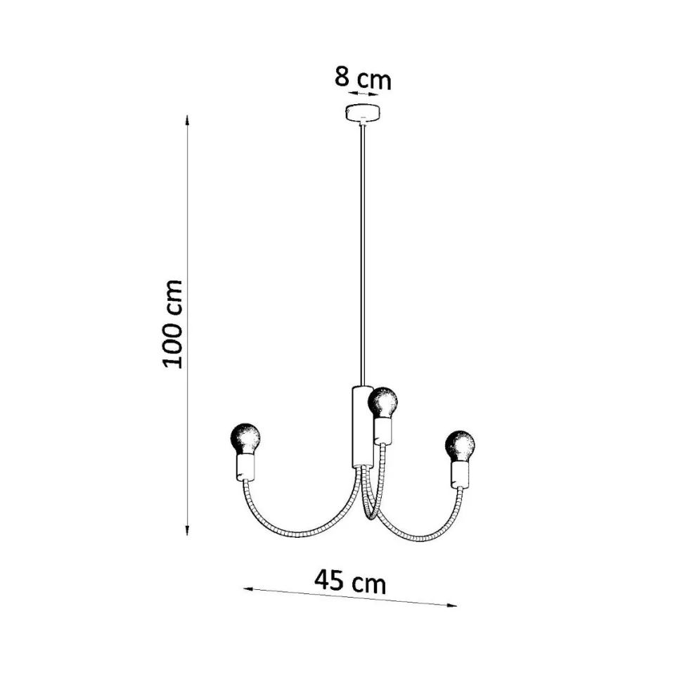 Żyrandol PICCOLO 3 czarny