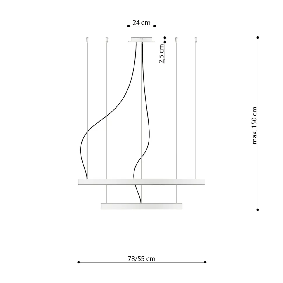 Żyrandol RIO 2 55/78 beżowy LED 3000K