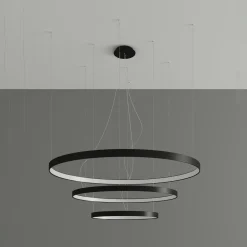 Żyrandol RIO 3 55/78/110 czarny LED  4000K