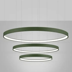 Żyrandol RIO 3 55/78/110 zielona oliwka  LED 4000K