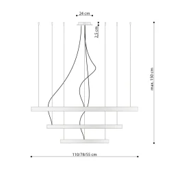 Żyrandol RIO 3 55/78/110 zielona oliwka  LED 4000K