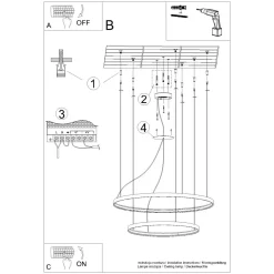 Żyrandol RIO 2 55/78 złoty LED 4000K