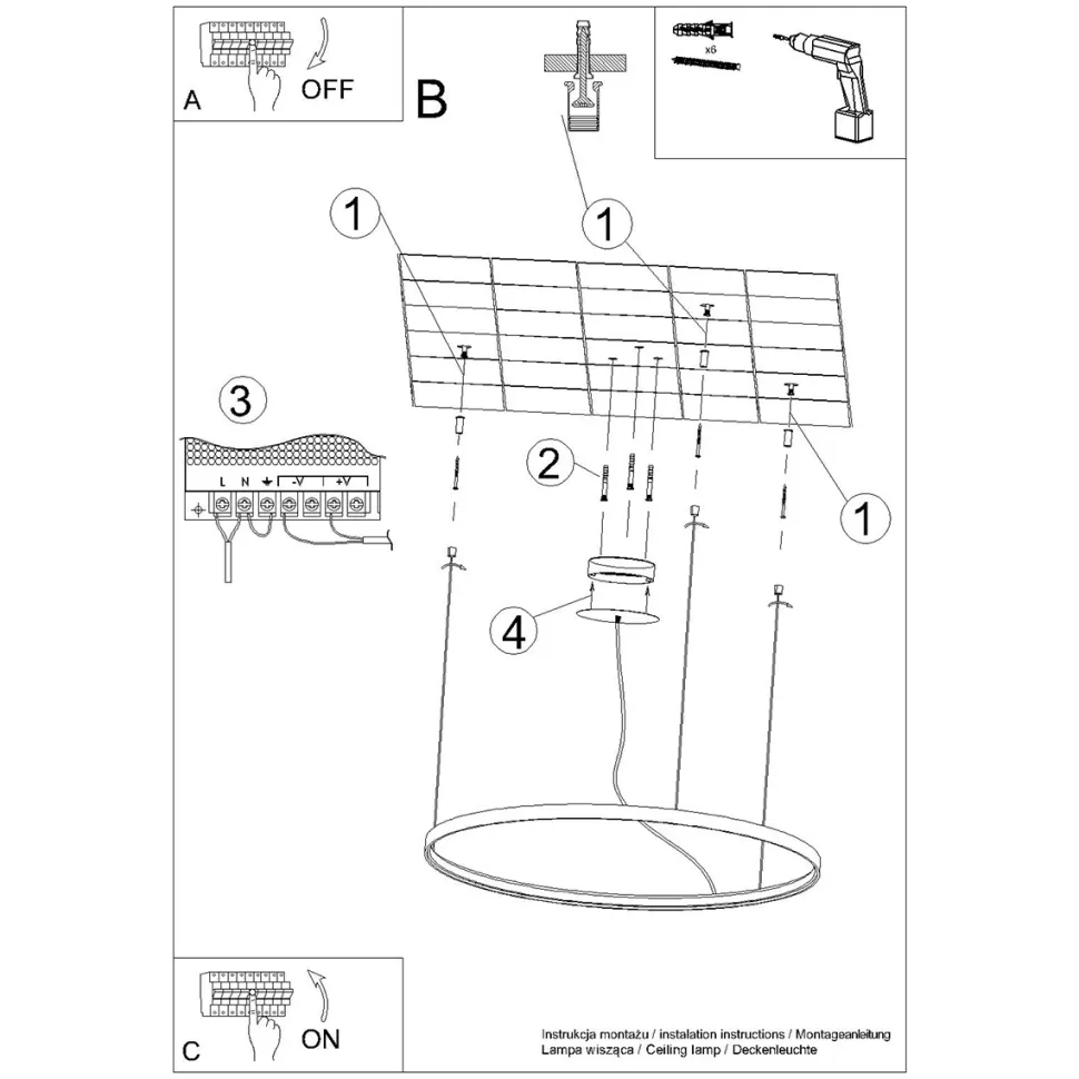Żyrandol RIO 78 biały LED 3000K