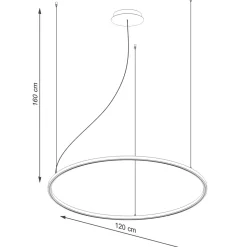 Żyrandol RISA 120 czarny LED 3000K