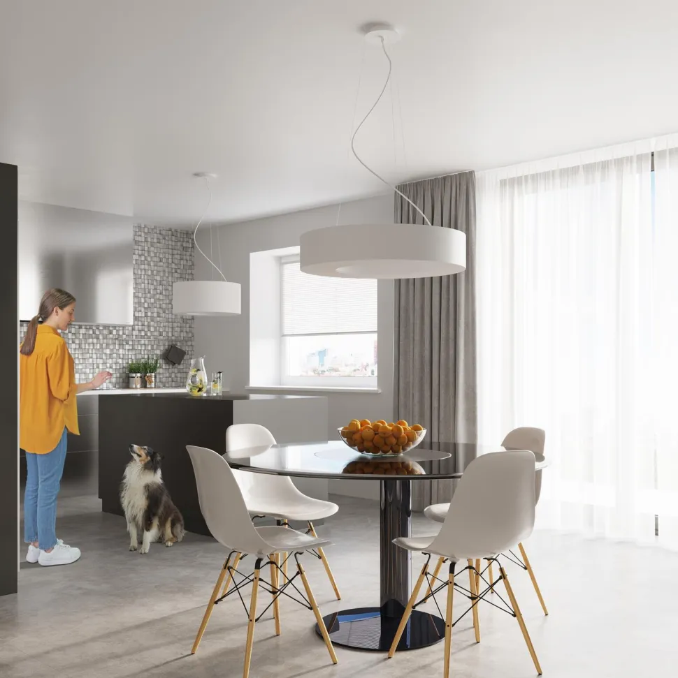 Żyrandol SATURNO 50 biały