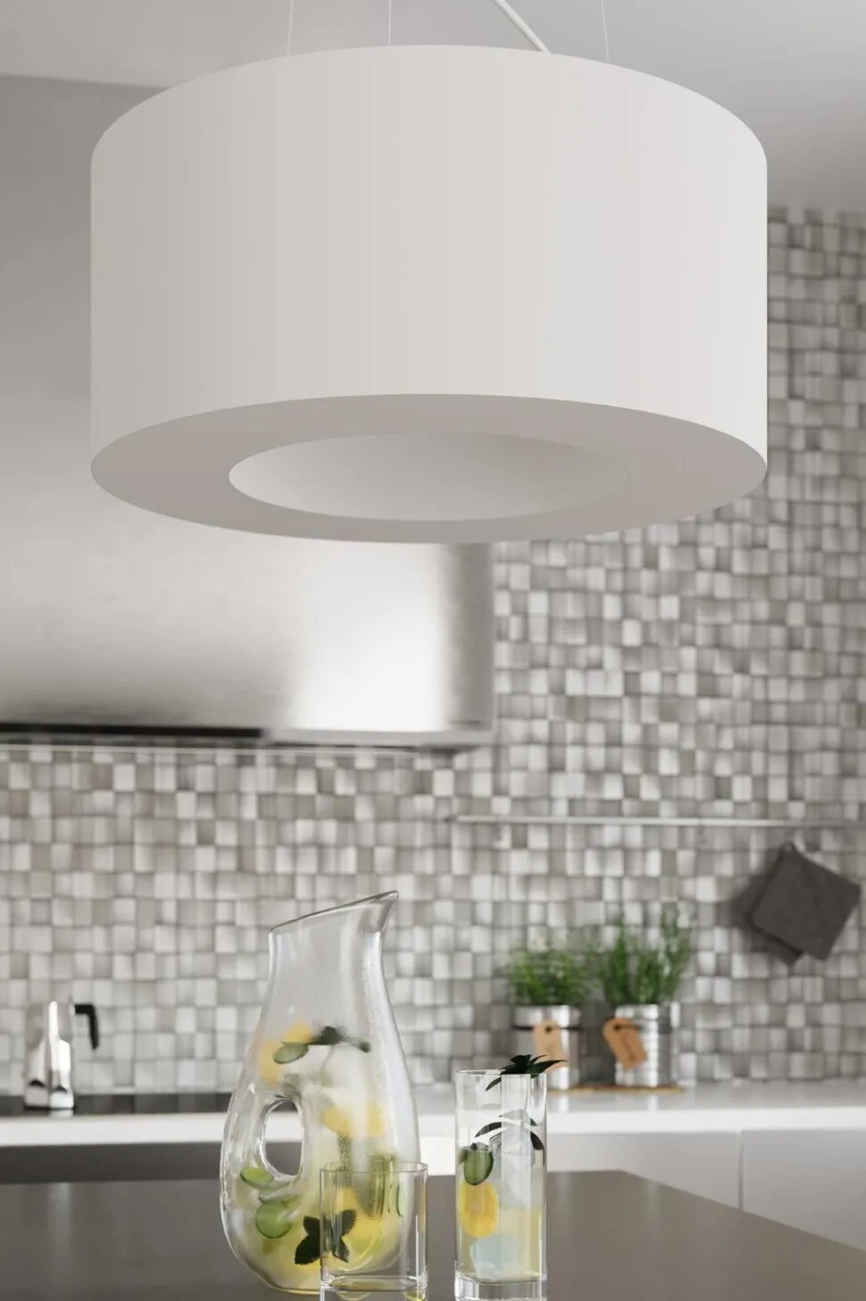 Żyrandol SATURNO 50 biały