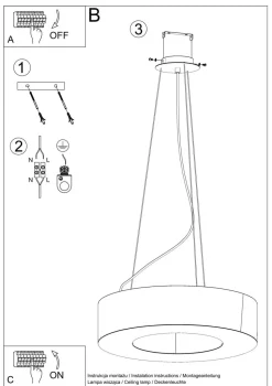 Żyrandol SATURNO 50 czarny