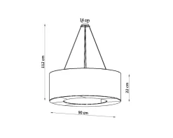 Żyrandol SATURNO 90 czarny