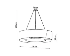 Żyrandol SATURNO SLIM 90 biały