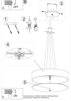 Żyrandol SKALA 80 czarny