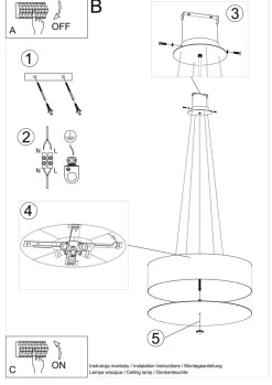 Żyrandol SKALA 60 czarny