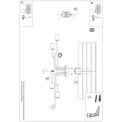 Żyrandol TIMBO 6 biały