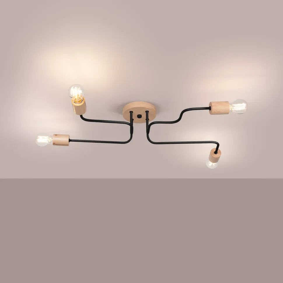 Żyrandol TIMBO 4 czarny