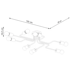 Żyrandol TIMBO 8 czarny