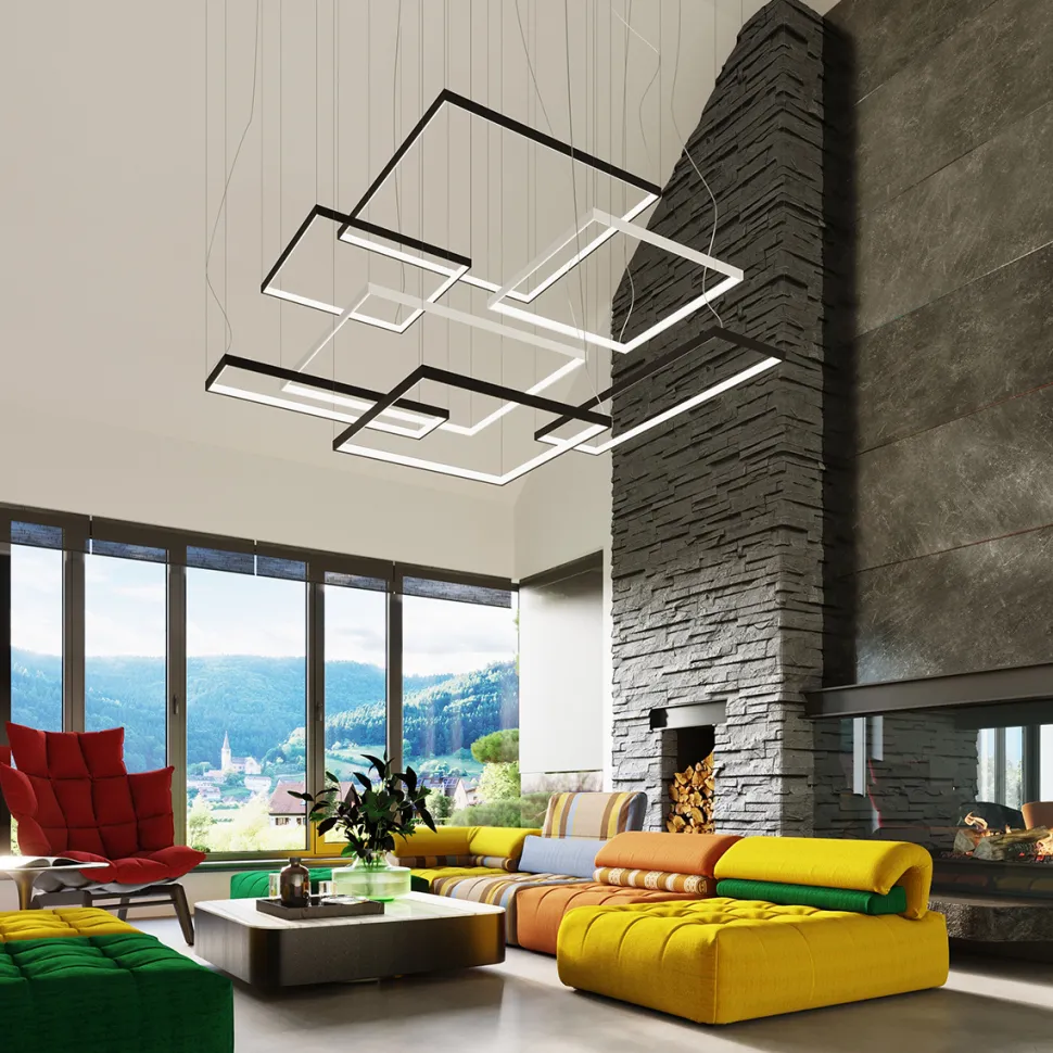 Żyrandol TUULA L czarny LED 4000K