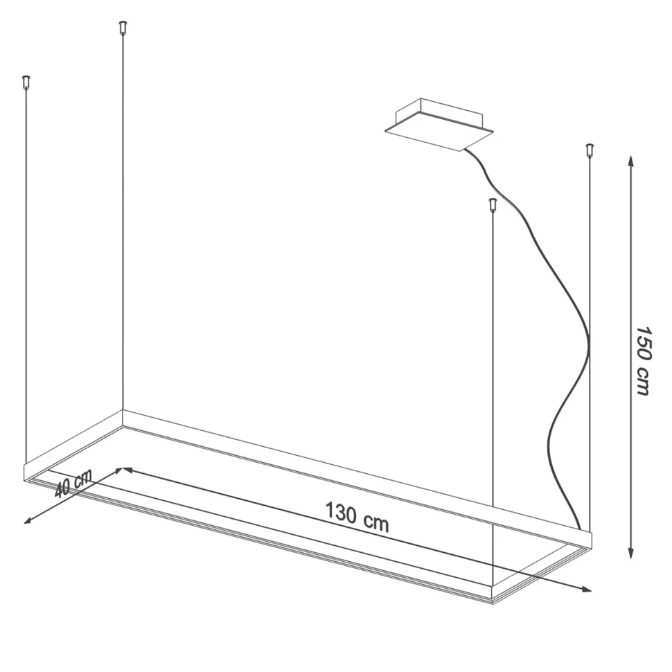 Żyrandol TUULA L czarny LED 4000K
