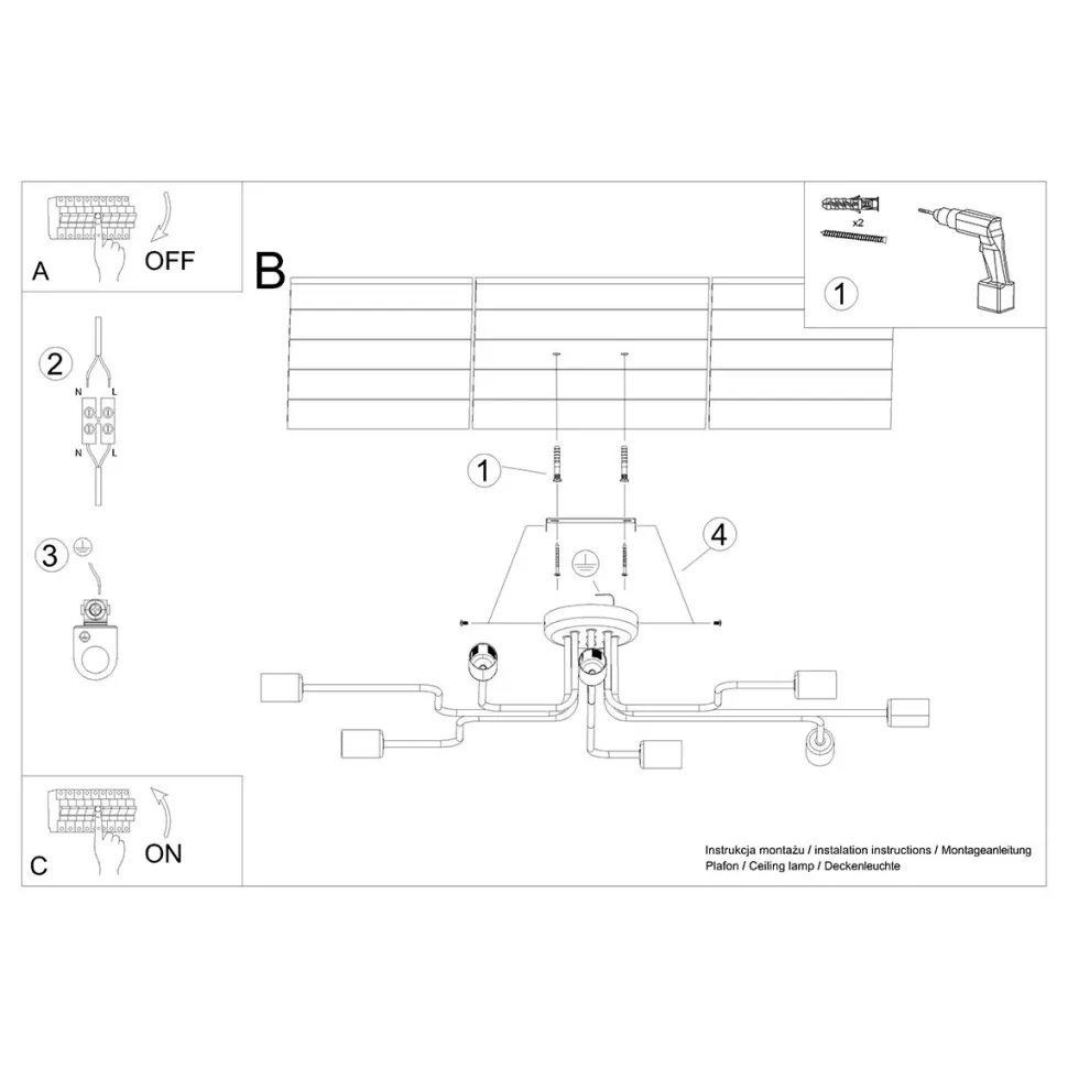 Żyrandol VECTOR 8 biały