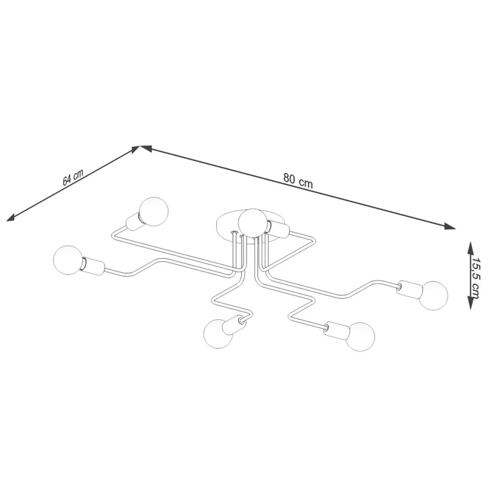 Żyrandol VECTOR 6 czarny
