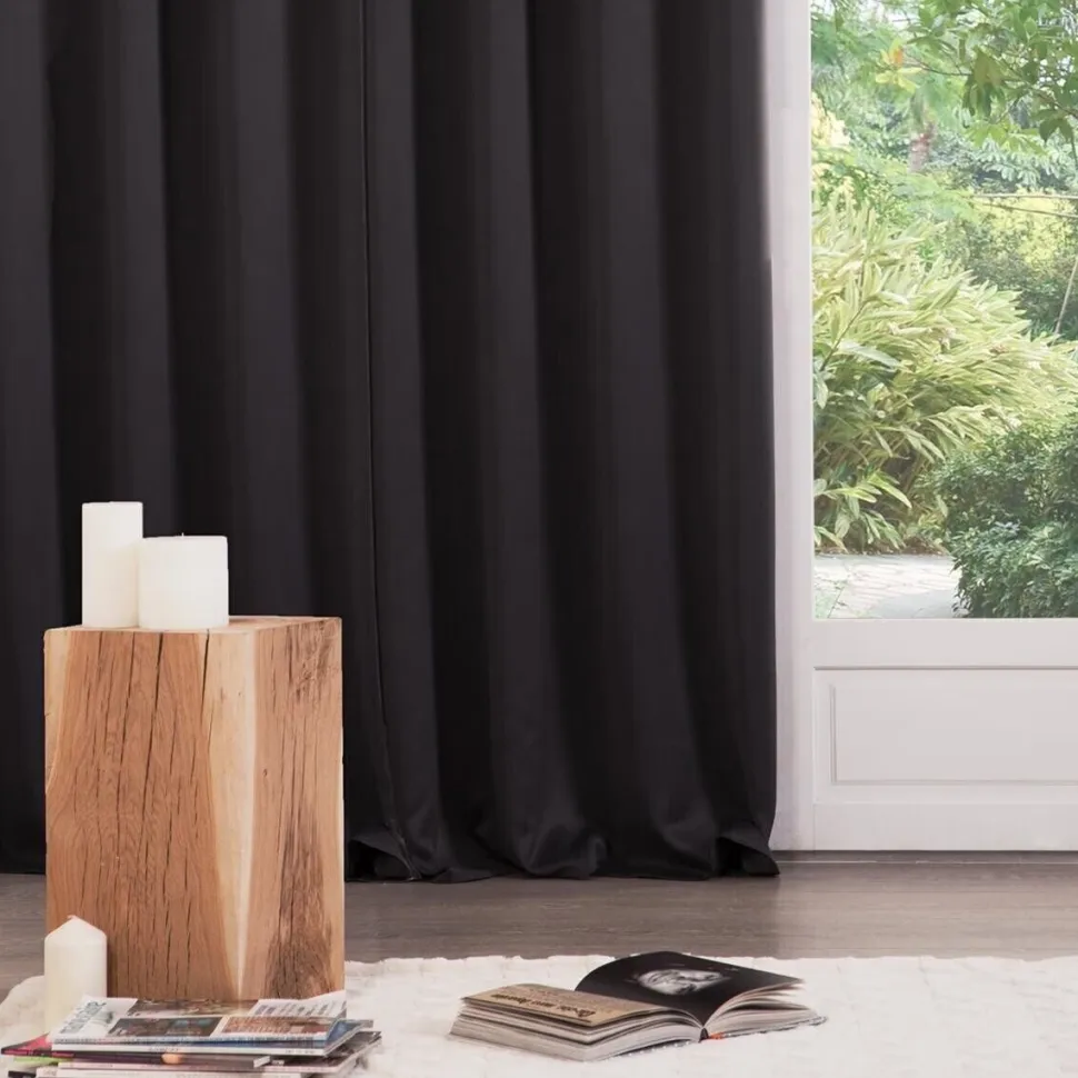 Zasłony 2 szt zaciemniające 135x240 cm czarne