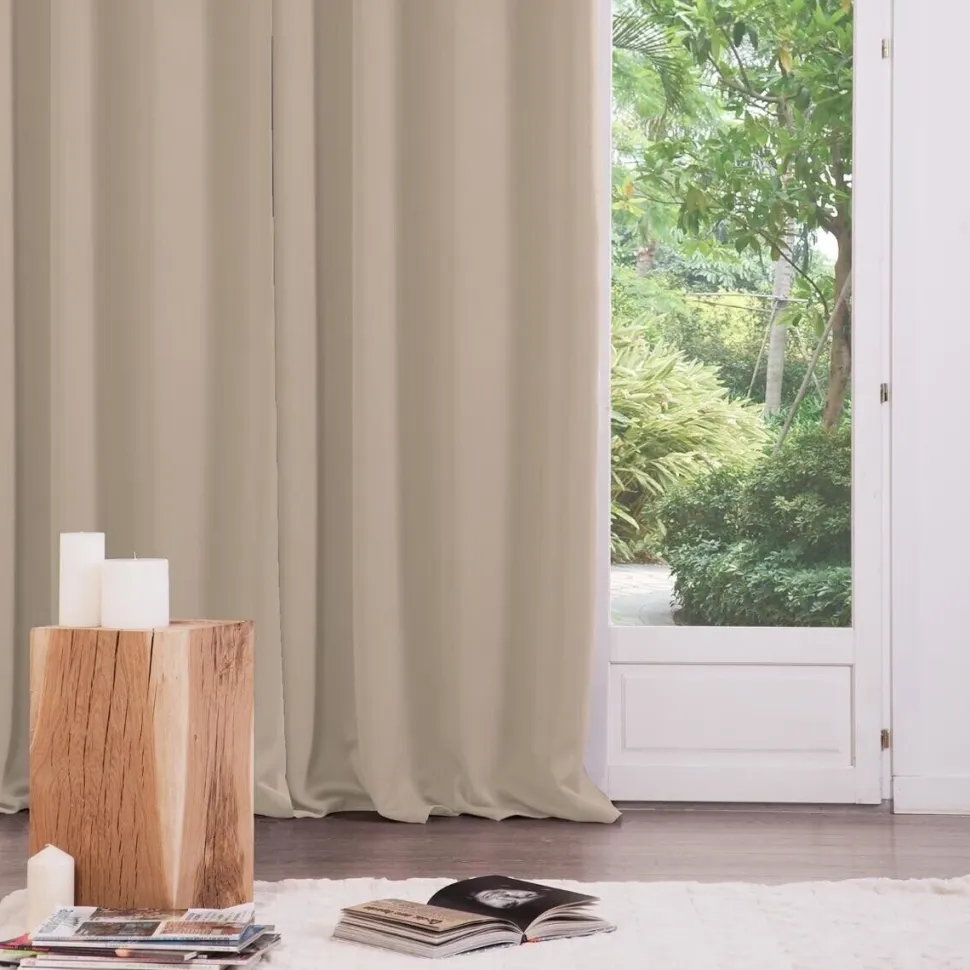 Zasłony 2 szt zaciemniające 135x240 cm beżowe