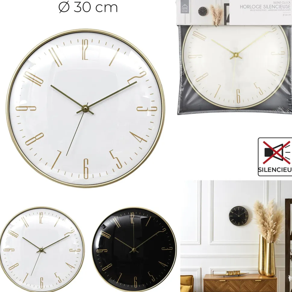 Zegar ścienny Luce biały/złoty