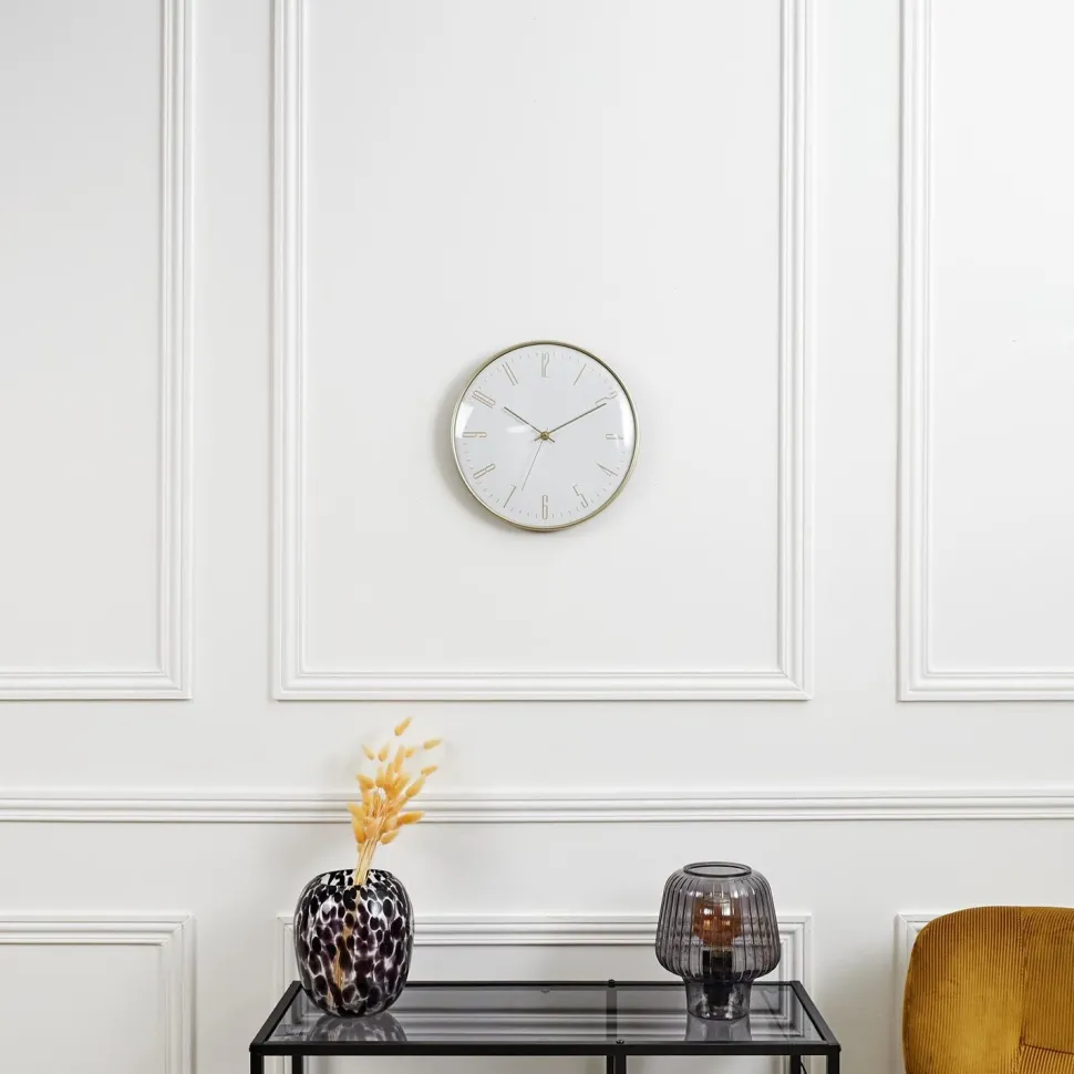 Zegar ścienny Luce biały/złoty