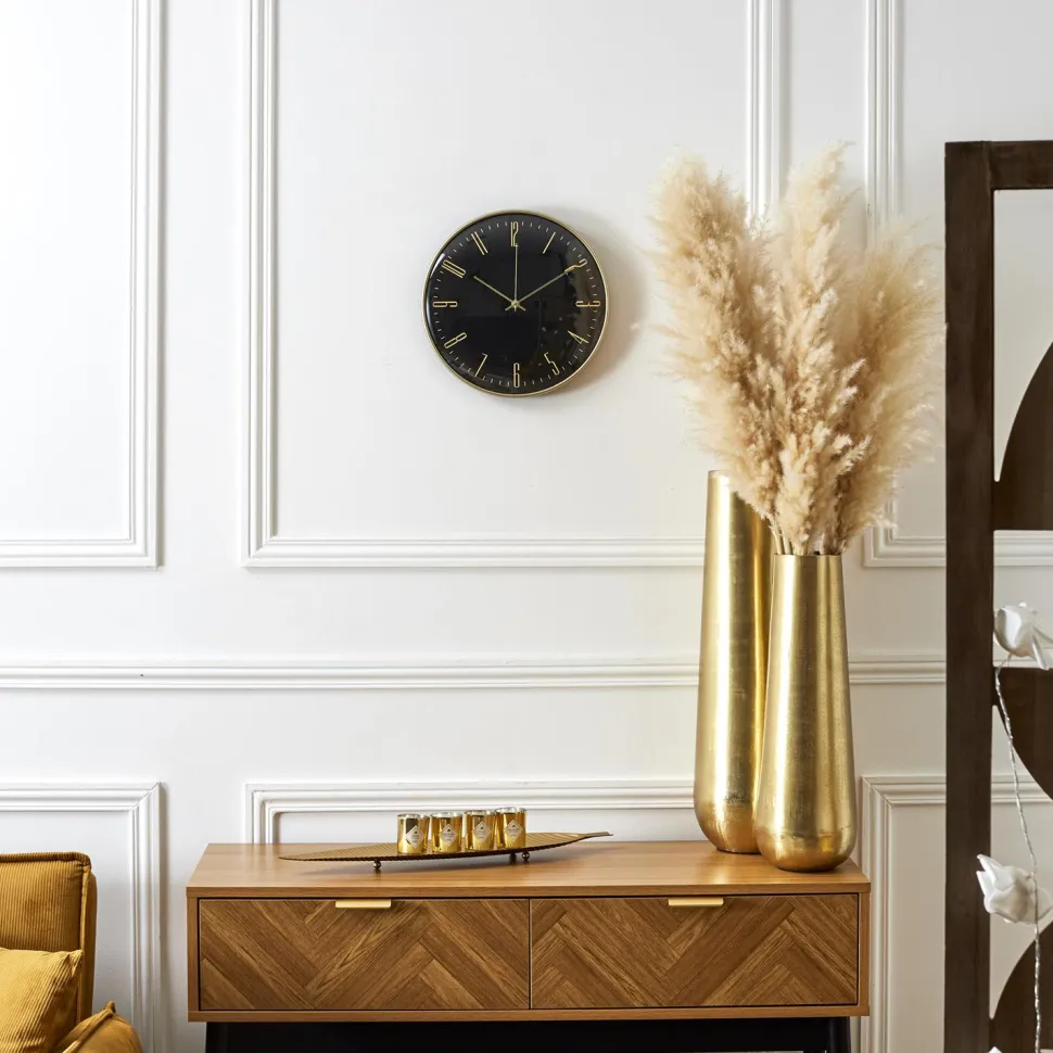 Zegar ścienny Luce czarny/złoty