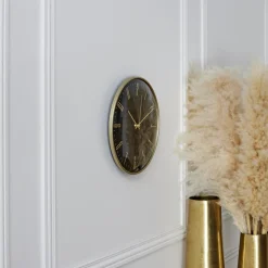 Zegar ścienny Luce czarny/złoty