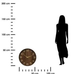 Zegar Ivana 55 cm ciemne drewno